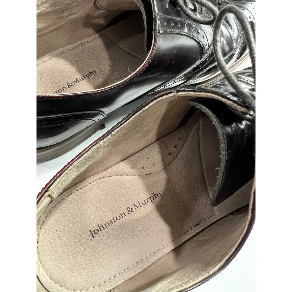 Johnston & Murphy Wingtip Oxford Mens 12M Burgundy‎ Leather Brogue 59-0764